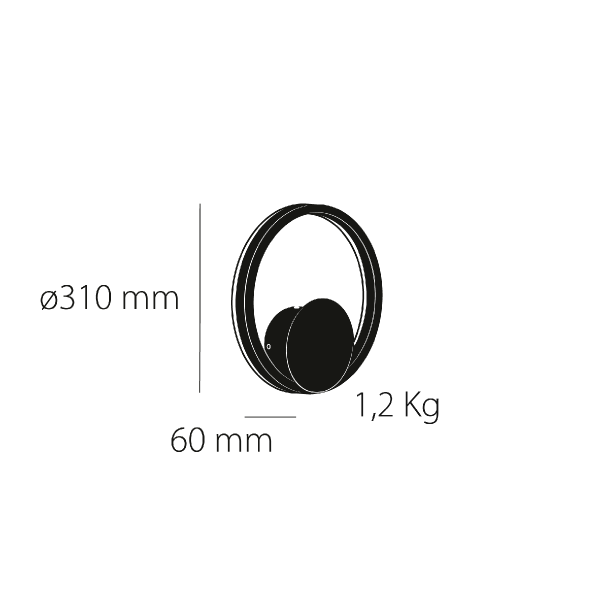 Aplique de pared Hoop 4