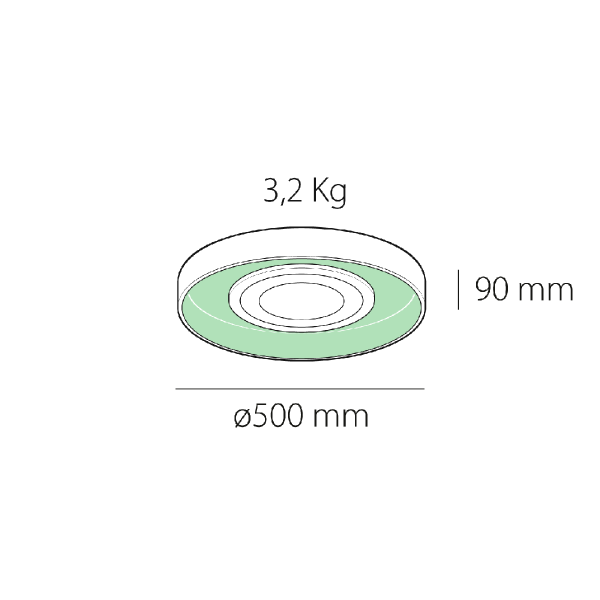 Plafón de techo led Tarvos