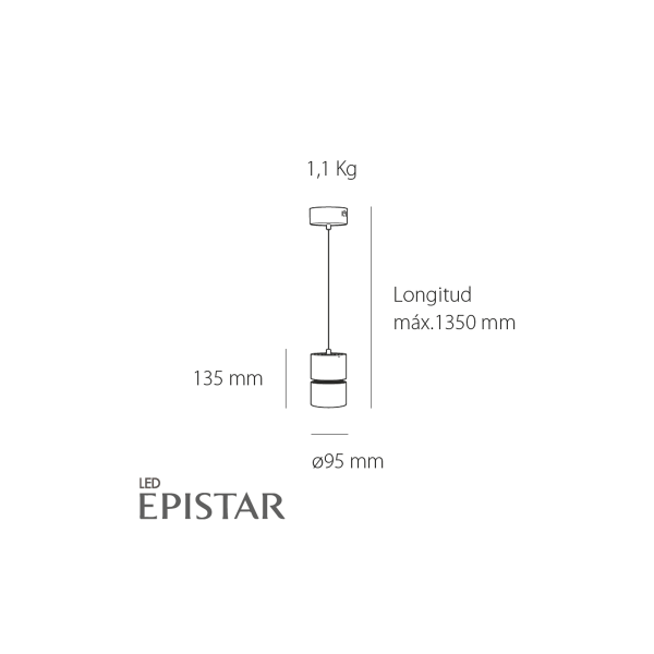 Lámpara Colgante LED Tubular 15W