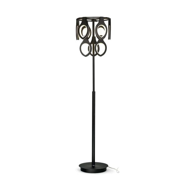 lampara de pie led con aros negros