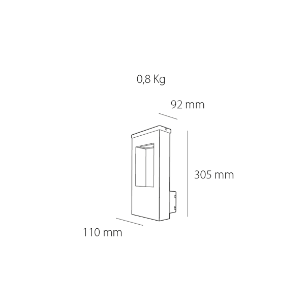 Aplique de pared Exterior Integral Ss1 3W