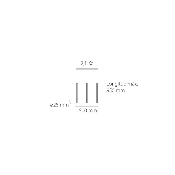 Lámpara colgante Led Flaute 10
