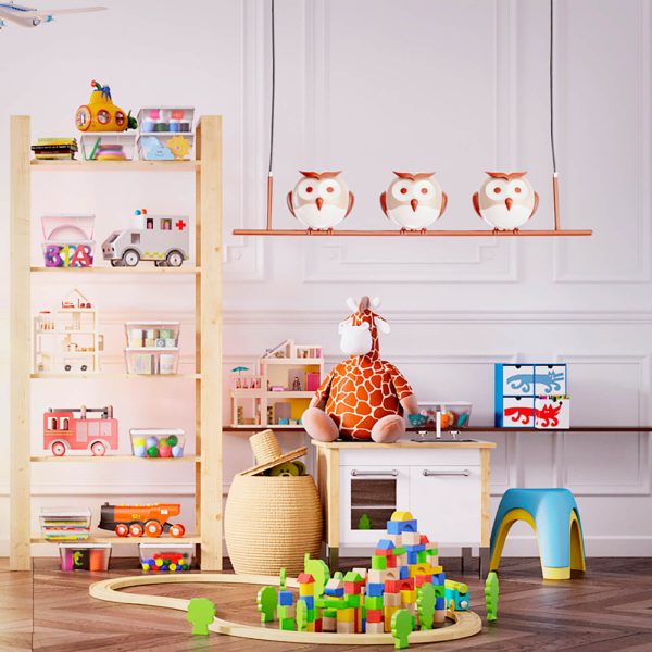 Lámpara colgante infantil Owl 3L
