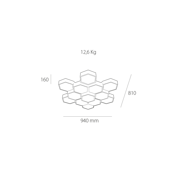 Plafón de techo led Hive XIII