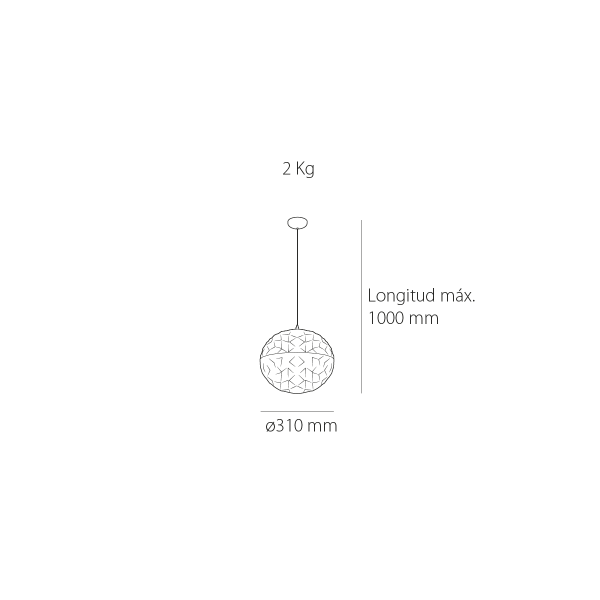 Lámpara colgante led Polyhedron
