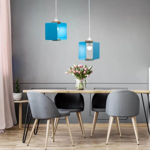 Lámpara colgante Cube Pop Blue