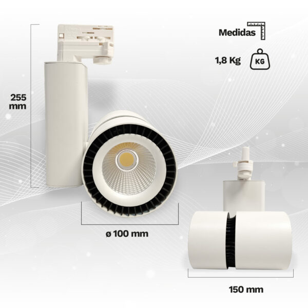Foco de Carril Led Tron 32W 60° – Pack 2 unidades