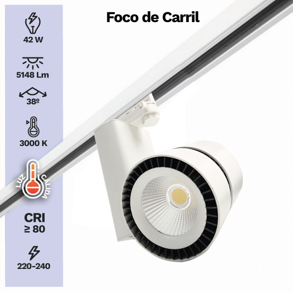 Foco de Carril Led Tron 42W C – Pack 2 unidades