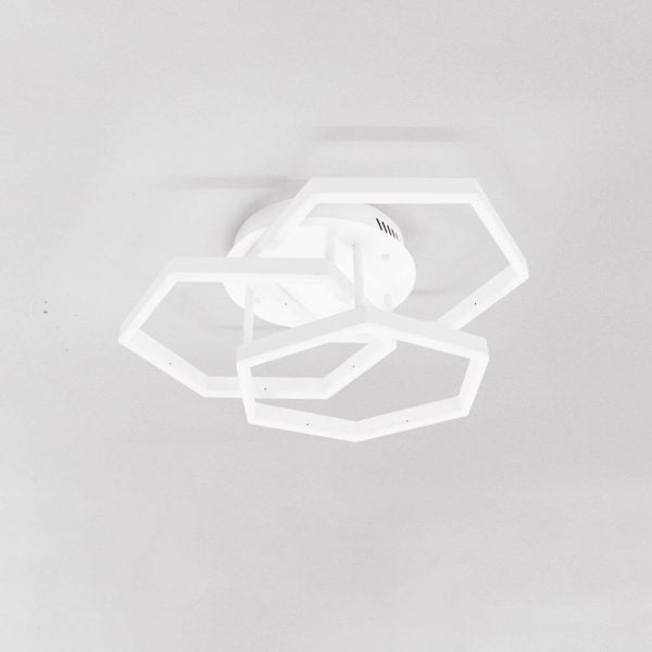 plafon de techo led blanco hexagonal
