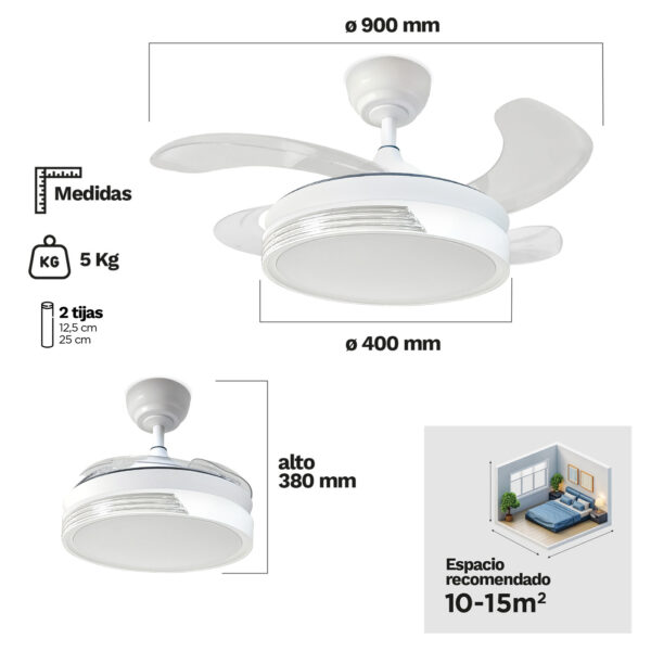 Ventilador de techo ø90cm abierto