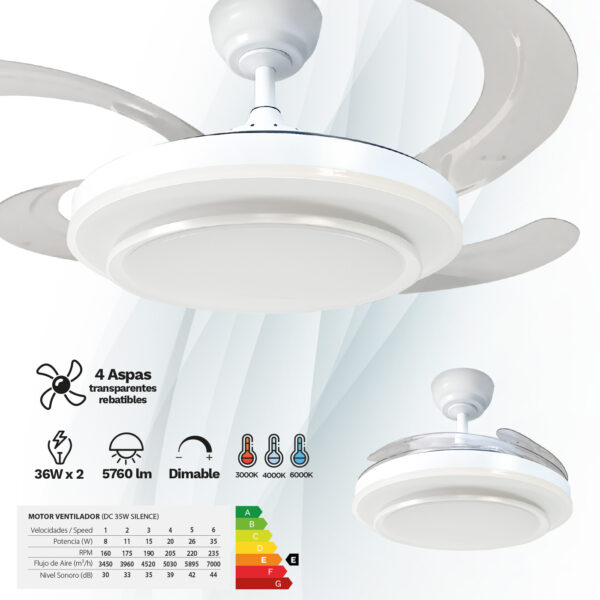 Ventilador de techo ø110cm abierto