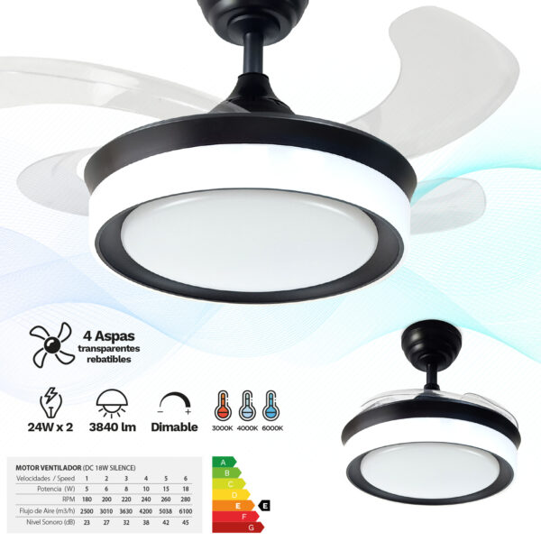 Ventilador de techo ø90cm abierto