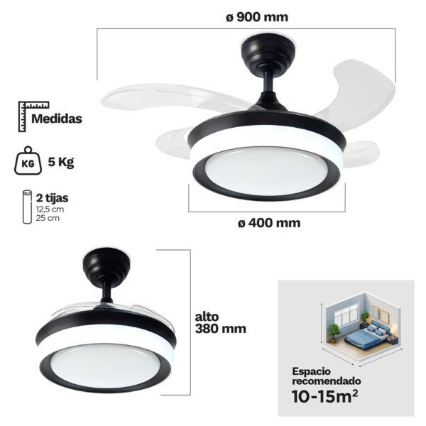Ventilador de techo ø90cm abierto