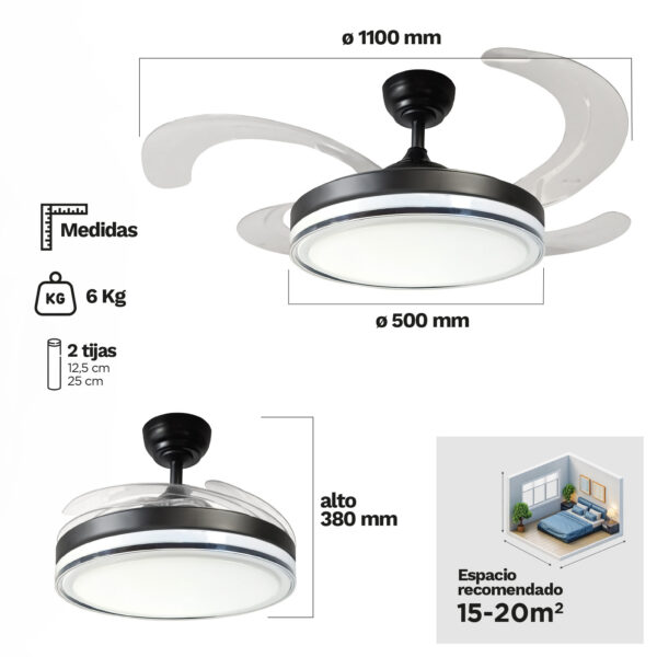 Ventilador de techo ø110cm abierto