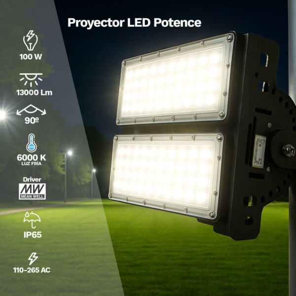 Proyector Exterior Led 100W Potence