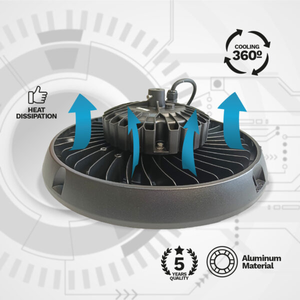 Lámpara colgante industrial Ufo Led 240W, 28800 Lm, 5700K