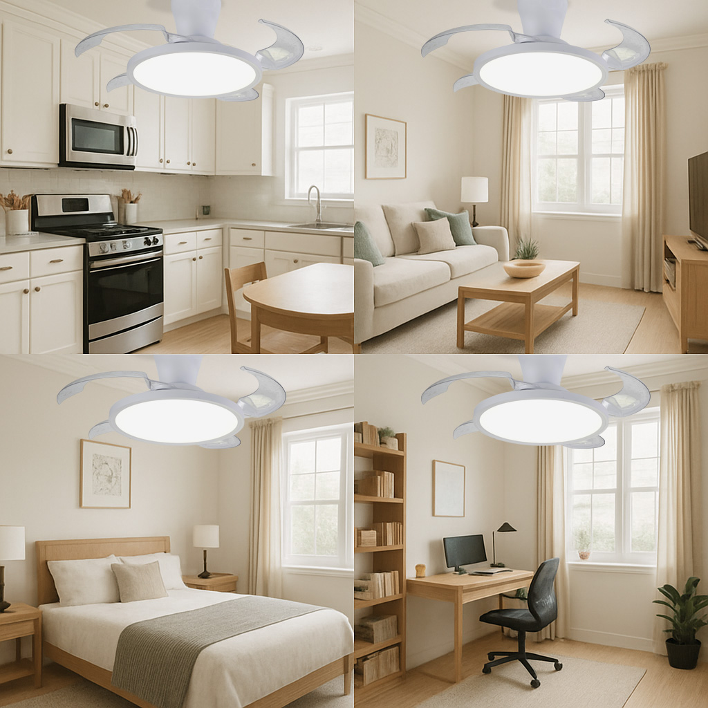 Ventilador de techo Slim 4 Aspas plegables Blanco - Imagen 6