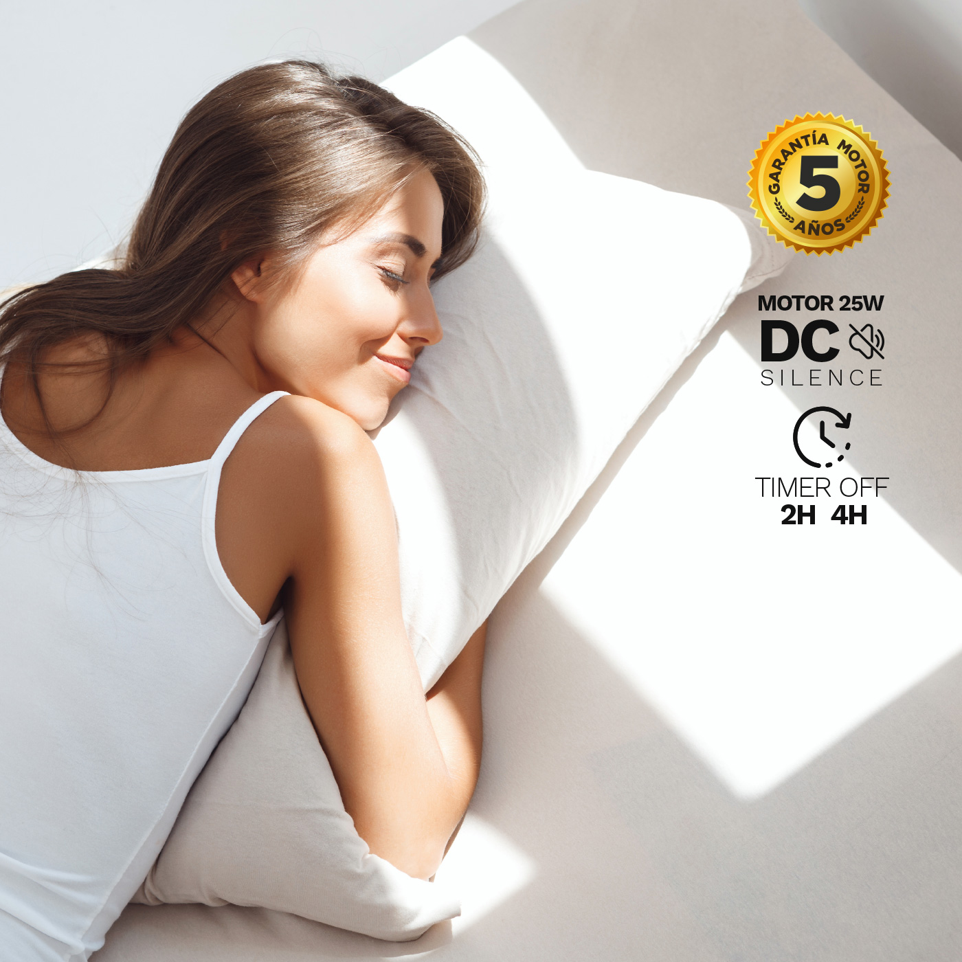 Ventilador de techo Slim 4 Aspas plegables Blanco - Imagen 4