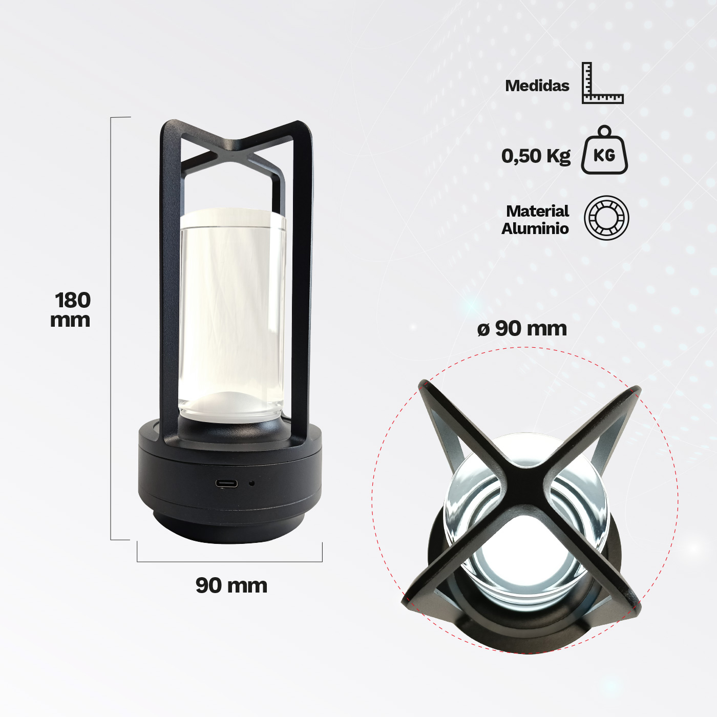 Lámpara USB Recargable Minara - Imagen 3