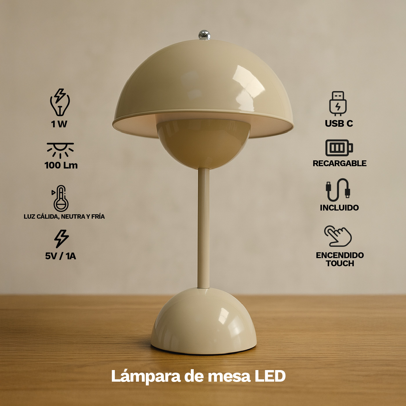 Lámpara USB Recargable Velia - Imagen 3