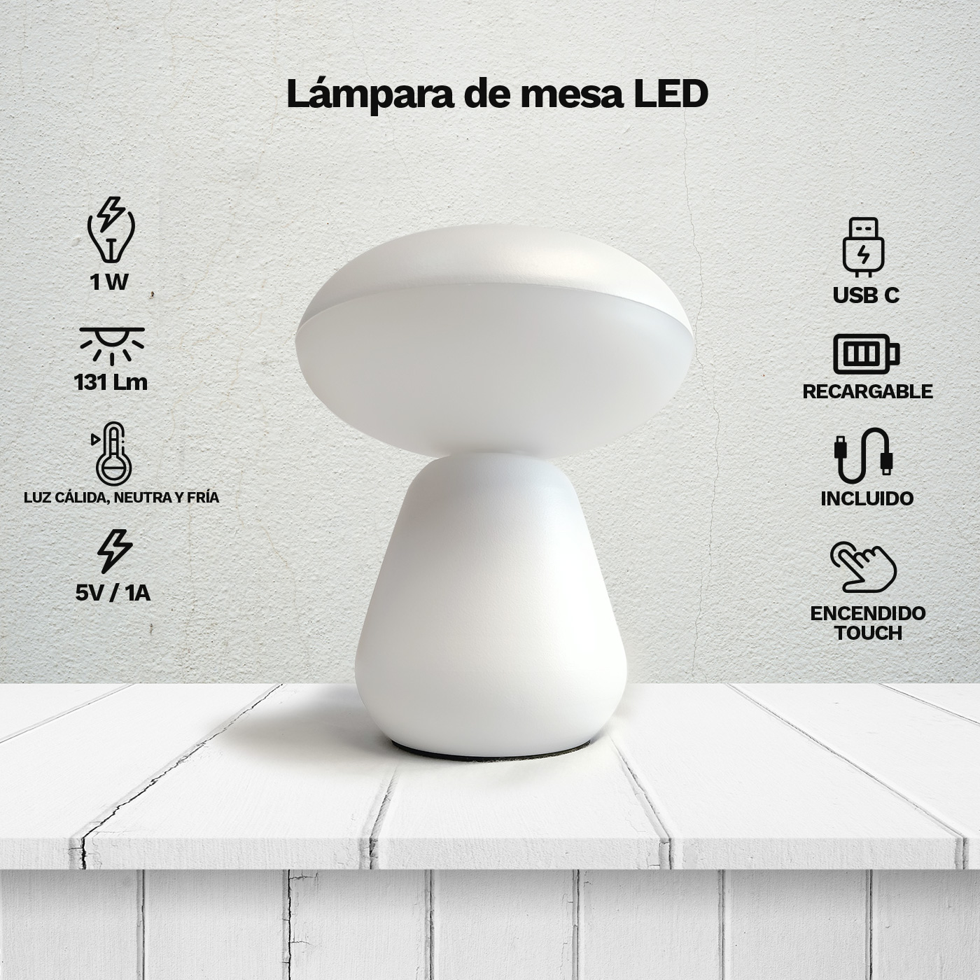 Lámpara USB Recargable Lummo - Imagen 2