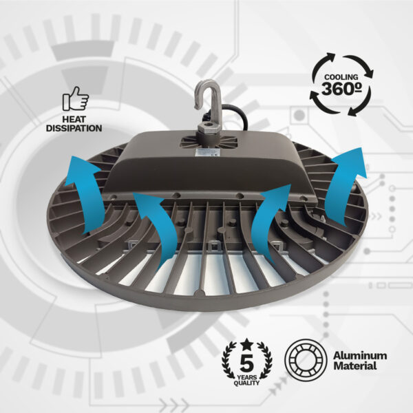 Lámpara colgante industrial Ufo Led – Pack 5 unidades – 150W, 19500 Lm, 4000K