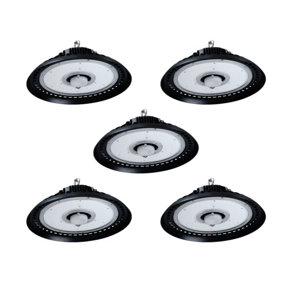 Lámpara colgante industrial UFO LED – Pack 5 unidades – 200W, 30000 Lm, 4000K