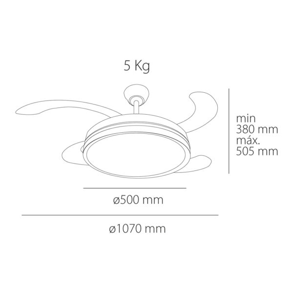 Oferta Ventilador de techo con luz led color Blanco
