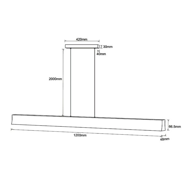 Lámpara colgante lineal HANKOK – Color blanco – Led 38W