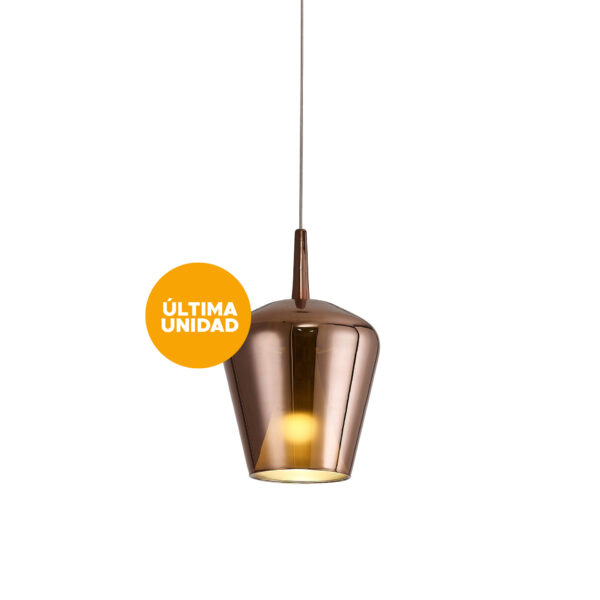 Lámpara colgante ELSA – Campana cristal – E27 – Cobre